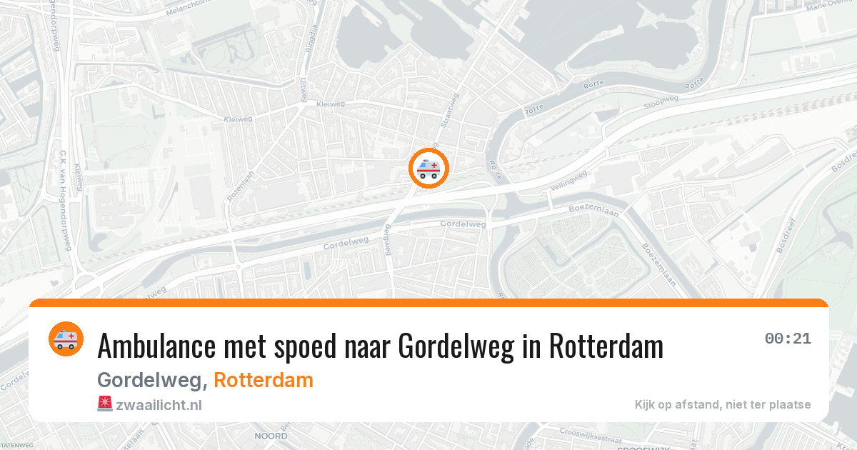 Ambulance met spoed naar Gordelweg in Rotterdam — 9 aug 2026