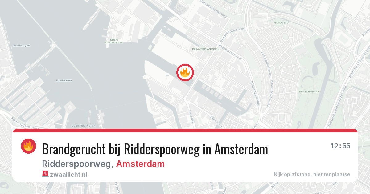 Brandgerucht bij Ridderspoorweg in Amsterdam — 1 jul 2026