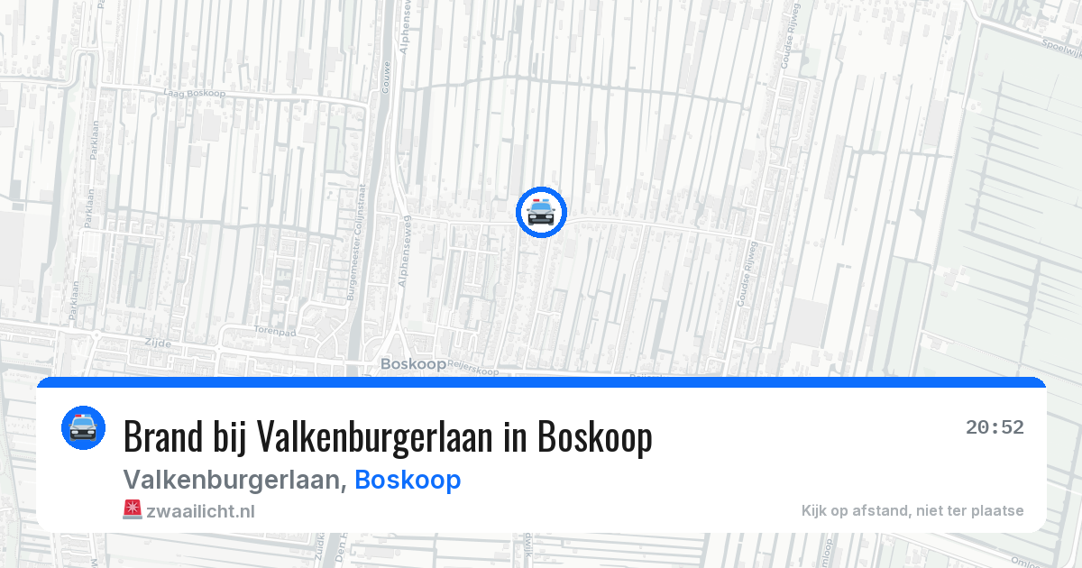 Brand bij Valkenburgerlaan in Boskoop — 9 jul 2026