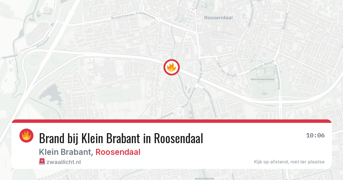Brand bij Klein Brabant in Roosendaal — 21 jun 2026
