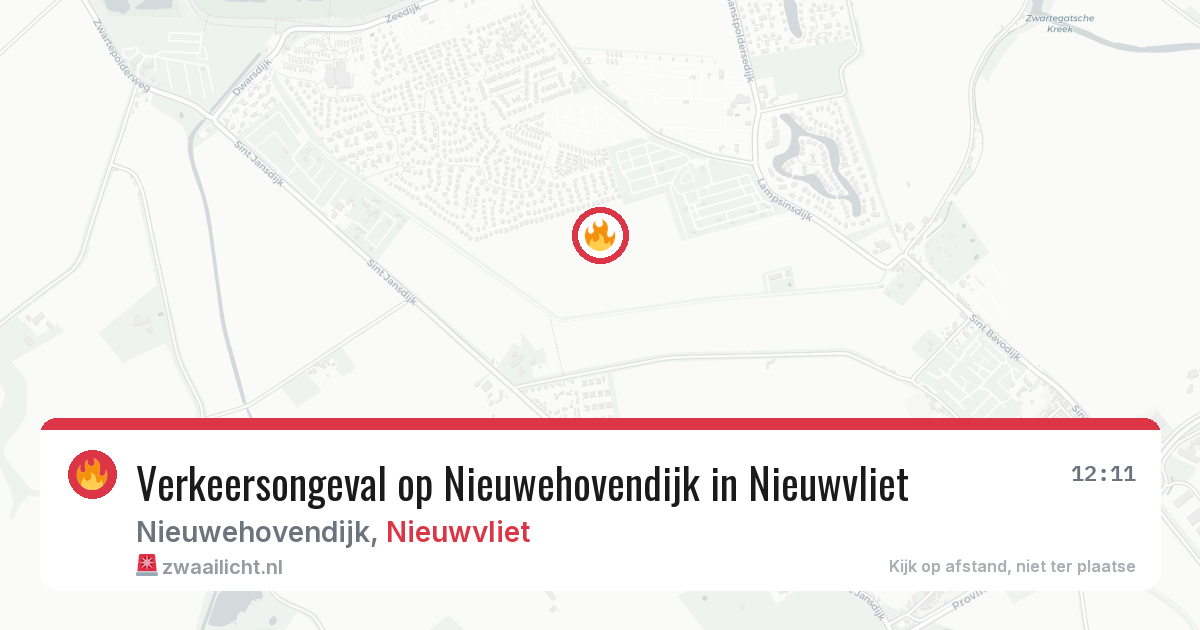 Verkeersongeval op Nieuwehovendijk in Nieuwvliet — 13 aug 2026