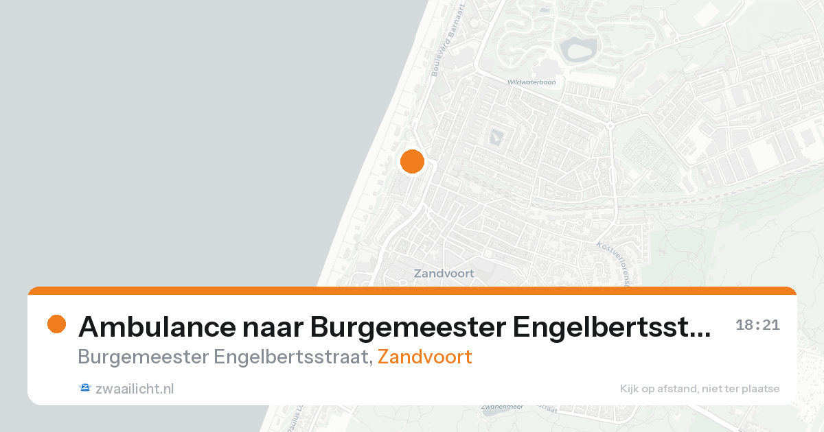 Ambulance naar Burgemeester Engelbertsstraat in Zandvoort — 17 aug 2026