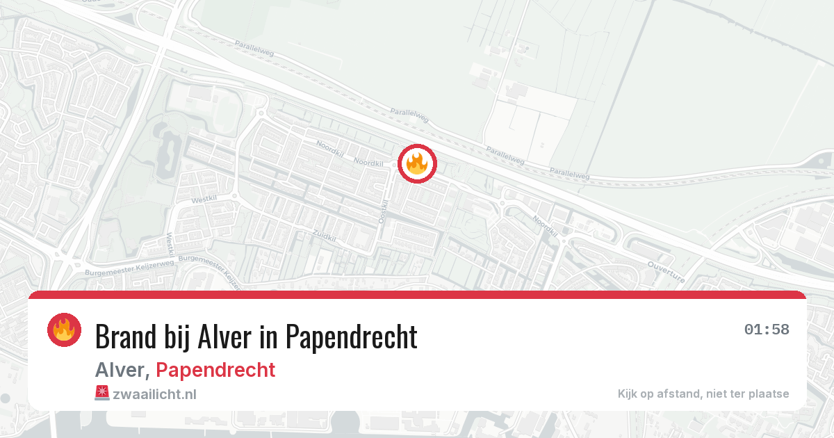 Brand bij Alver in Papendrecht — 17 jan 2026