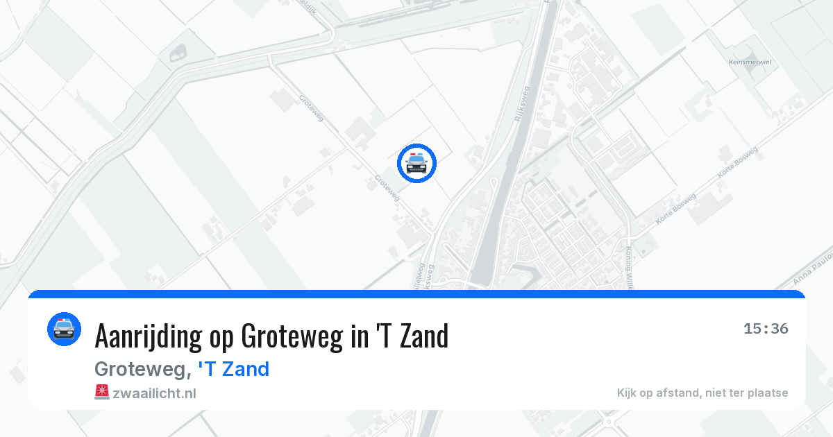 Aanrijding op Groteweg in 'T Zand — 10 jun 2026