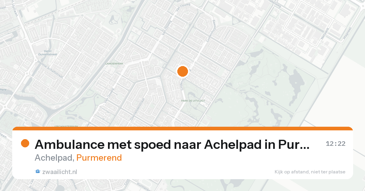 Ambulance met spoed naar Achelpad in Purmerend — 16 aug 2026