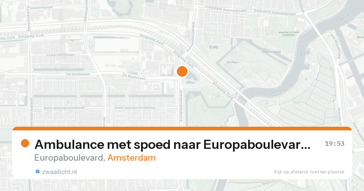 Ambulance met spoed naar Europaboulevard in Amsterdam — 15 aug 2026