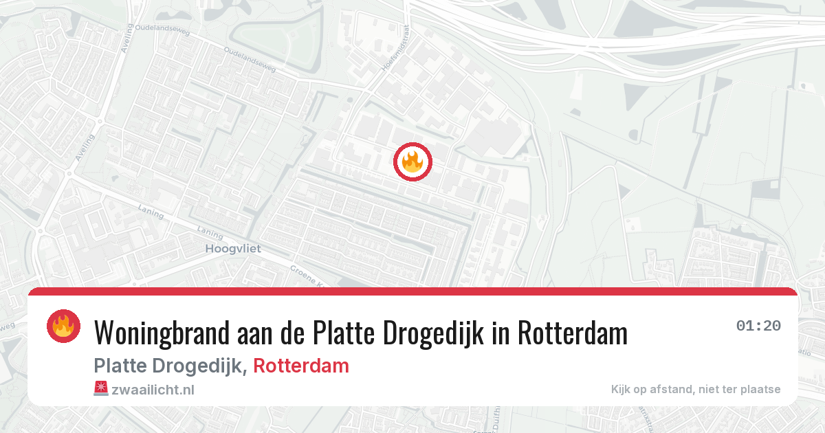 Woningbrand aan de Platte Drogedijk in Rotterdam — 7 jul 2026