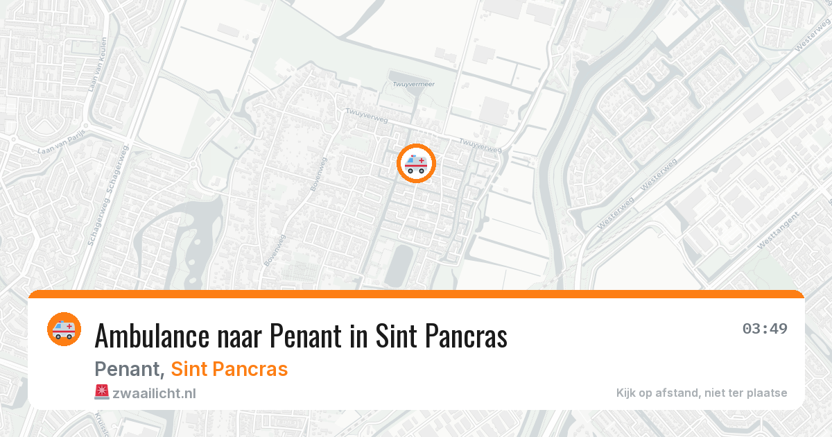 Ambulance naar Penant in Sint Pancras — 7 jun 2026