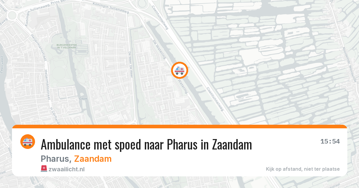 Ambulance met spoed naar Pharus in Zaandam — 21 jun 2026