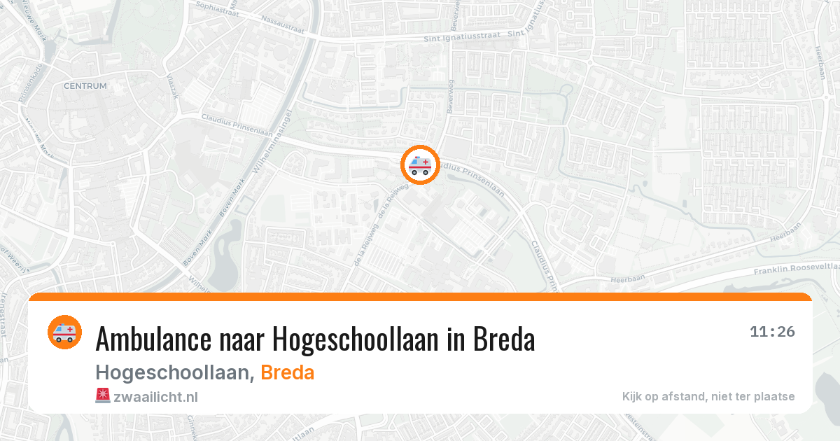 Ambulance naar Hogeschoollaan in Breda — 26 mei 2026