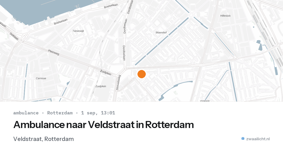 Ambulance naar Veldstraat in Rotterdam — 1 sep 2026