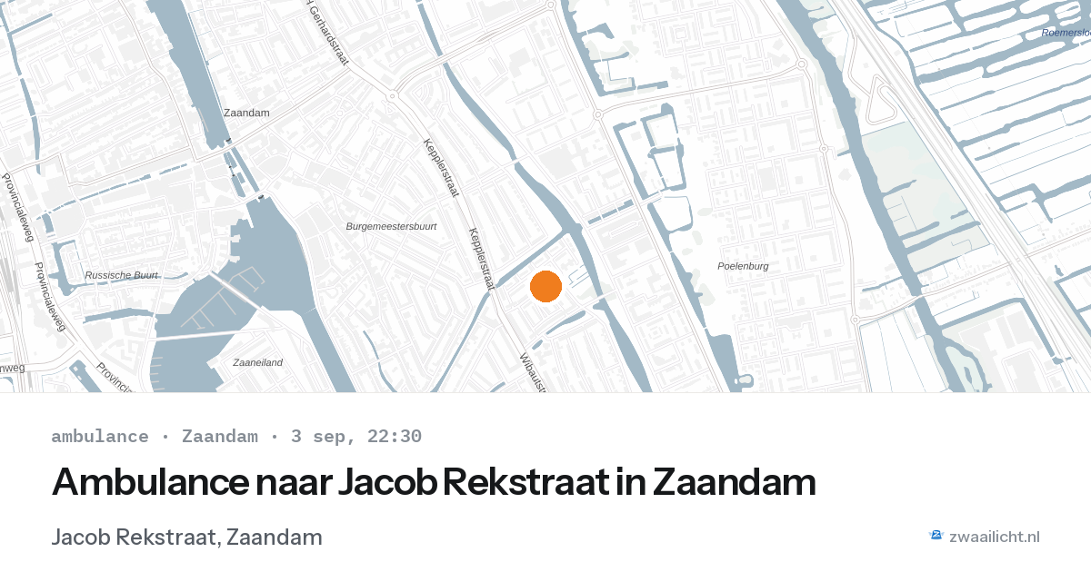 Ambulance naar Jacob Rekstraat in Zaandam — 3 sep 2026
