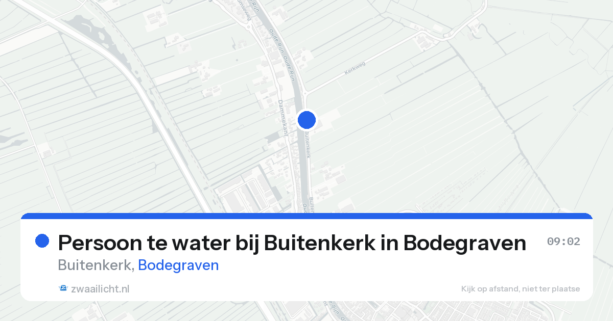 Persoon te water bij Buitenkerk in Bodegraven — 18 aug 2026