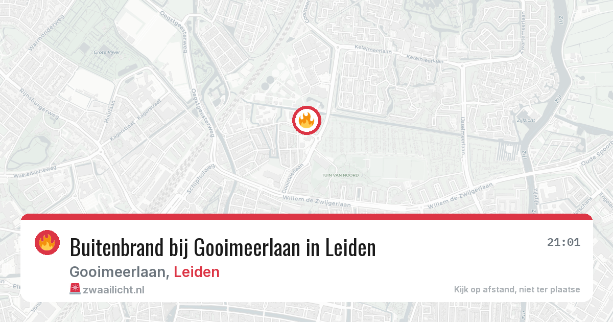 Buitenbrand bij Gooimeerlaan in Leiden — 3 mrt 2026