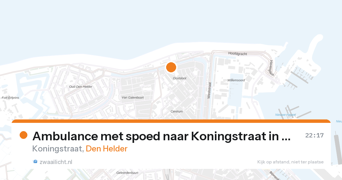 Ambulance met spoed naar Koningstraat in Den Helder — 27 aug 2026