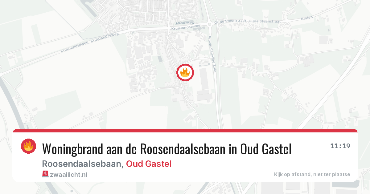 Woningbrand aan de Roosendaalsebaan in Oud Gastel — 26 jun 2026