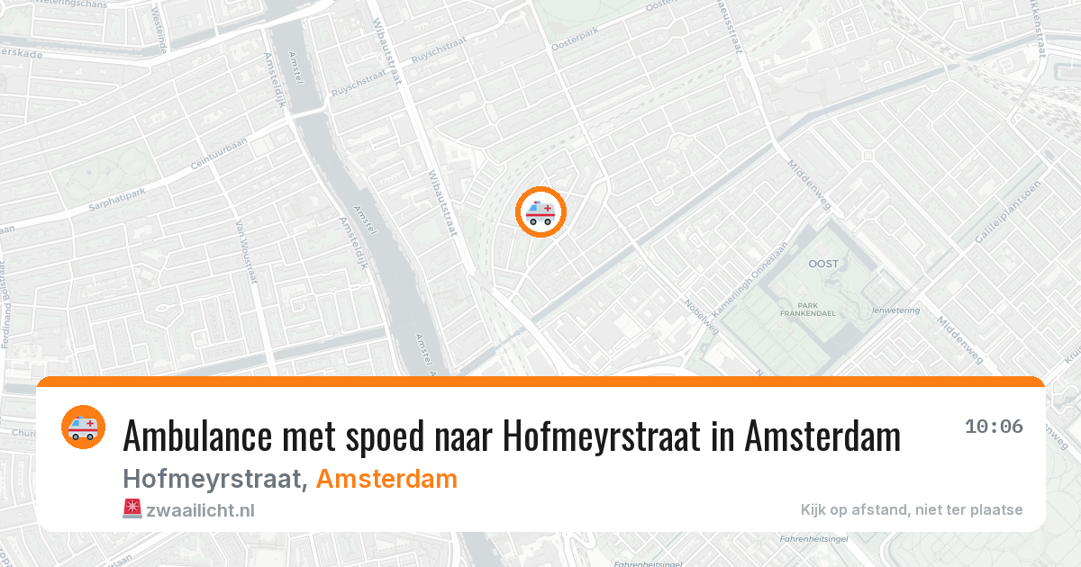 Ambulance met spoed naar Hofmeyrstraat in Amsterdam — 13 apr 2026