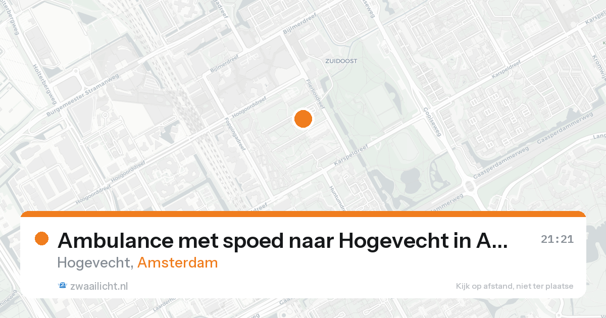 Ambulance met spoed naar Hogevecht in Amsterdam — 7 feb 2026