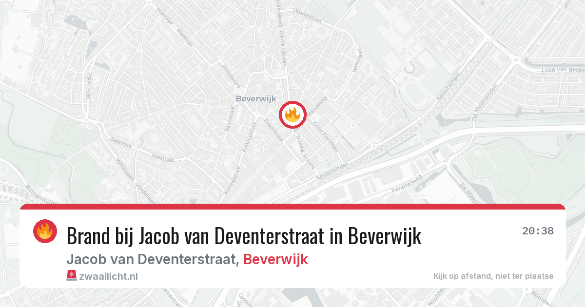 Brand bij Jacob van Deventerstraat in Beverwijk — 18 jul 2026
