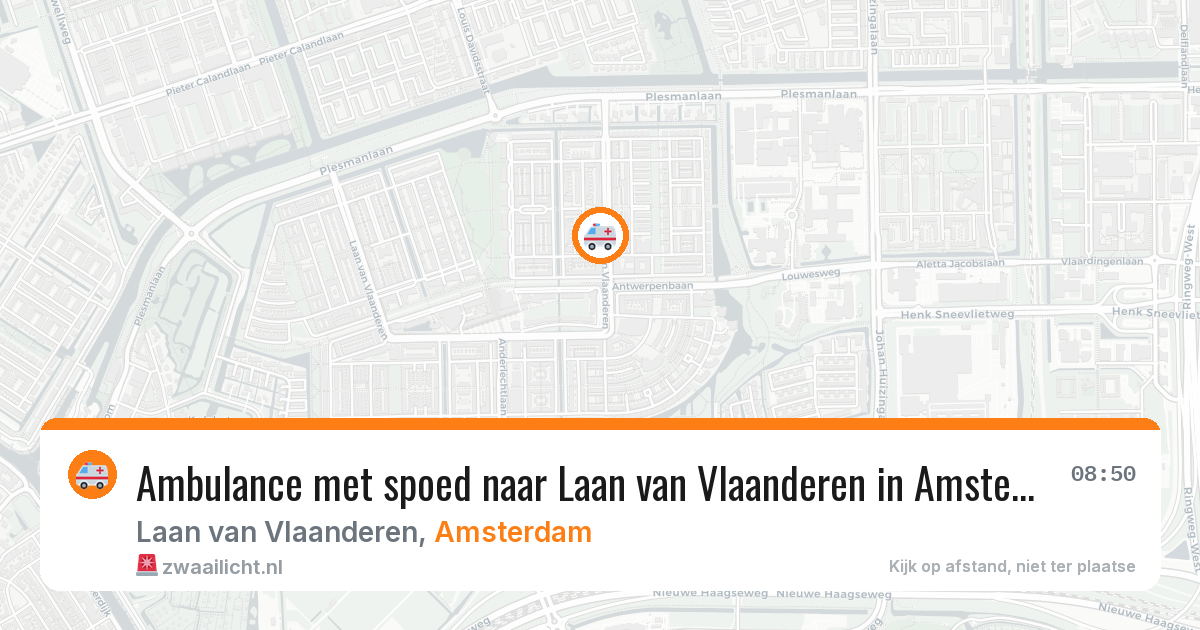 Ambulance met spoed naar Laan van Vlaanderen in Amsterdam — 21 jul 2026