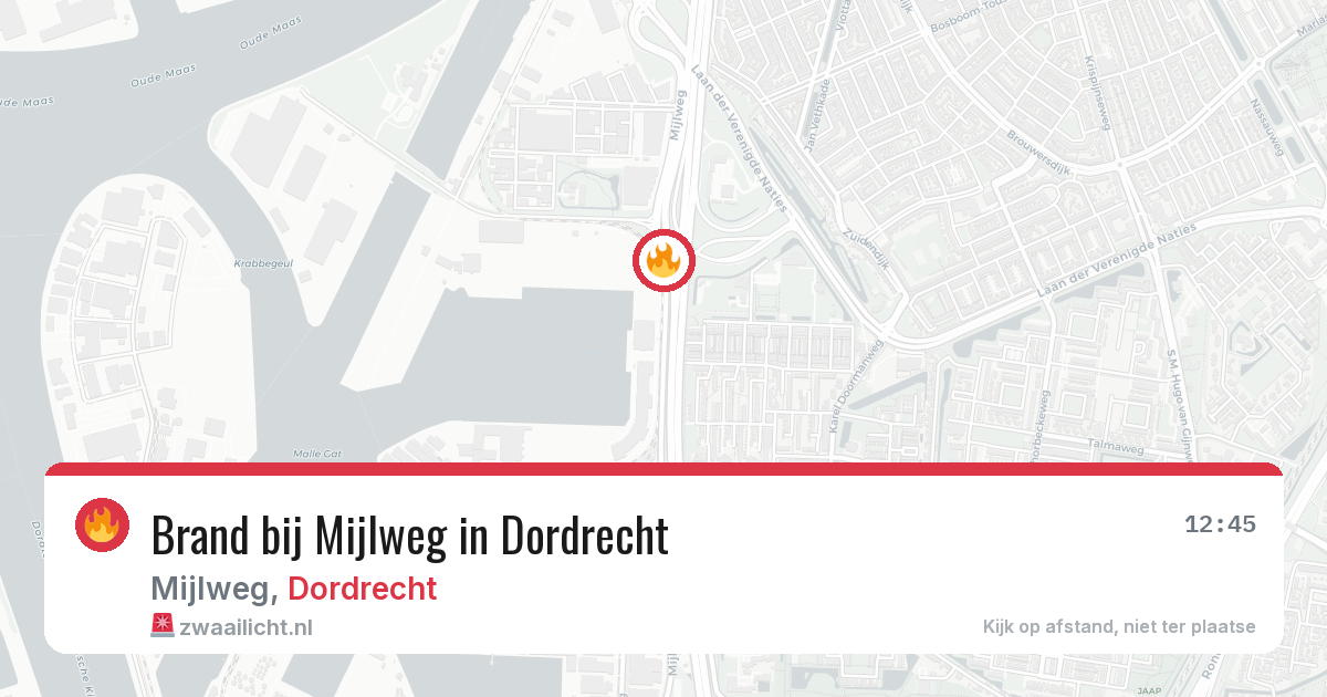Brand bij Mijlweg in Dordrecht — 27 jun 2026