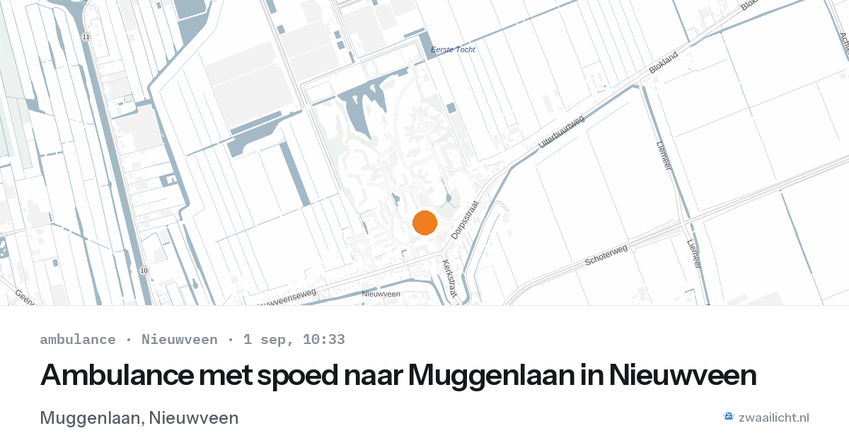 Ambulance met spoed naar Muggenlaan in Nieuwveen — 1 sep 2026