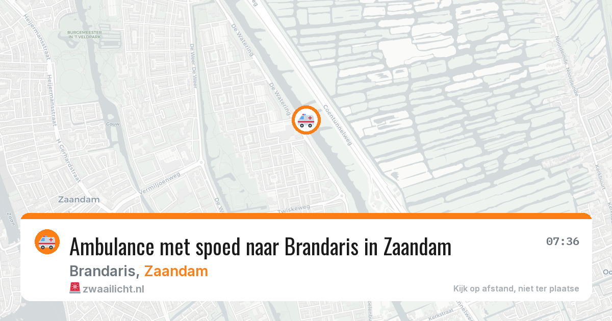 Ambulance met spoed naar Brandaris in Zaandam — 10 aug 2026