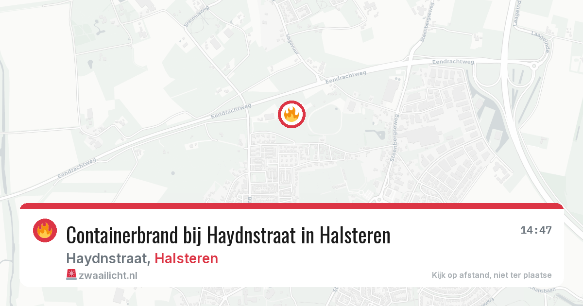 Containerbrand bij Haydnstraat in Halsteren — 21 jul 2026