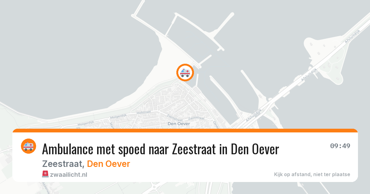 Ambulance met spoed naar Zeestraat in Den Oever — 26 jun 2026