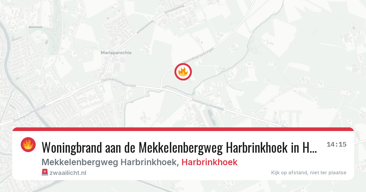 Woningbrand aan de Mekkelenbergweg Harbrinkhoek in Harbrinkhoek — 1 mrt 2026