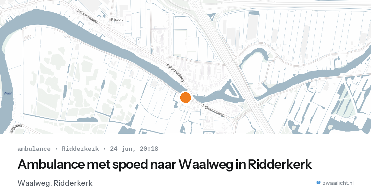 Ambulance met spoed naar Waalweg in Ridderkerk — 24 jun 2026