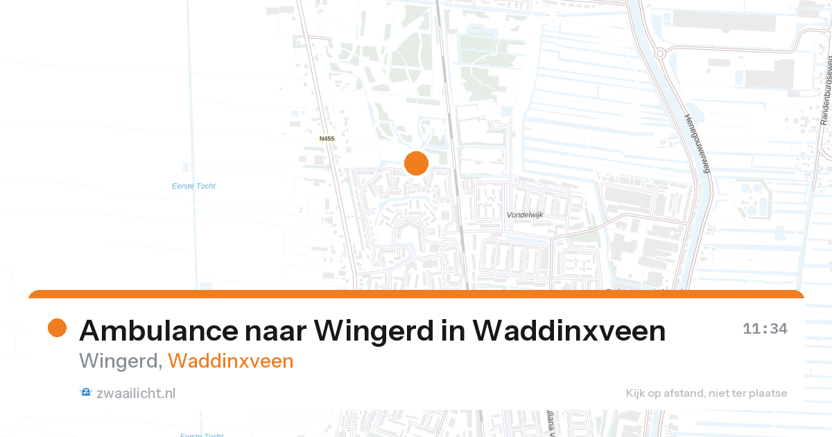 Ambulance naar Wingerd in Waddinxveen — 22 mrt 2026