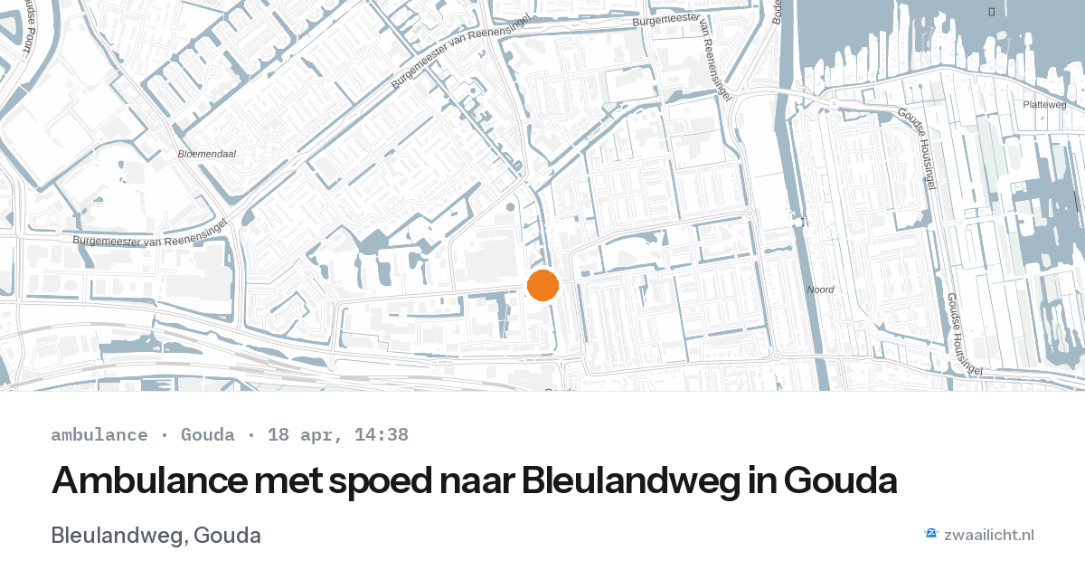 Ambulance met spoed naar Bleulandweg in Gouda — 18 apr 2026