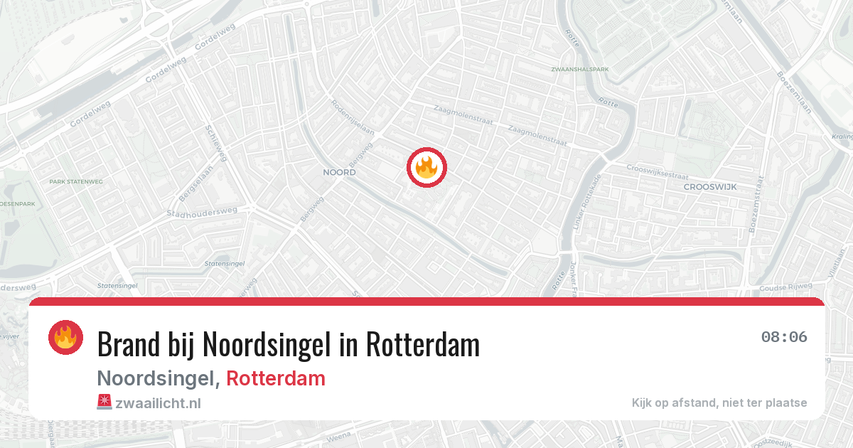 Brand bij Noordsingel in Rotterdam — 9 jul 2026