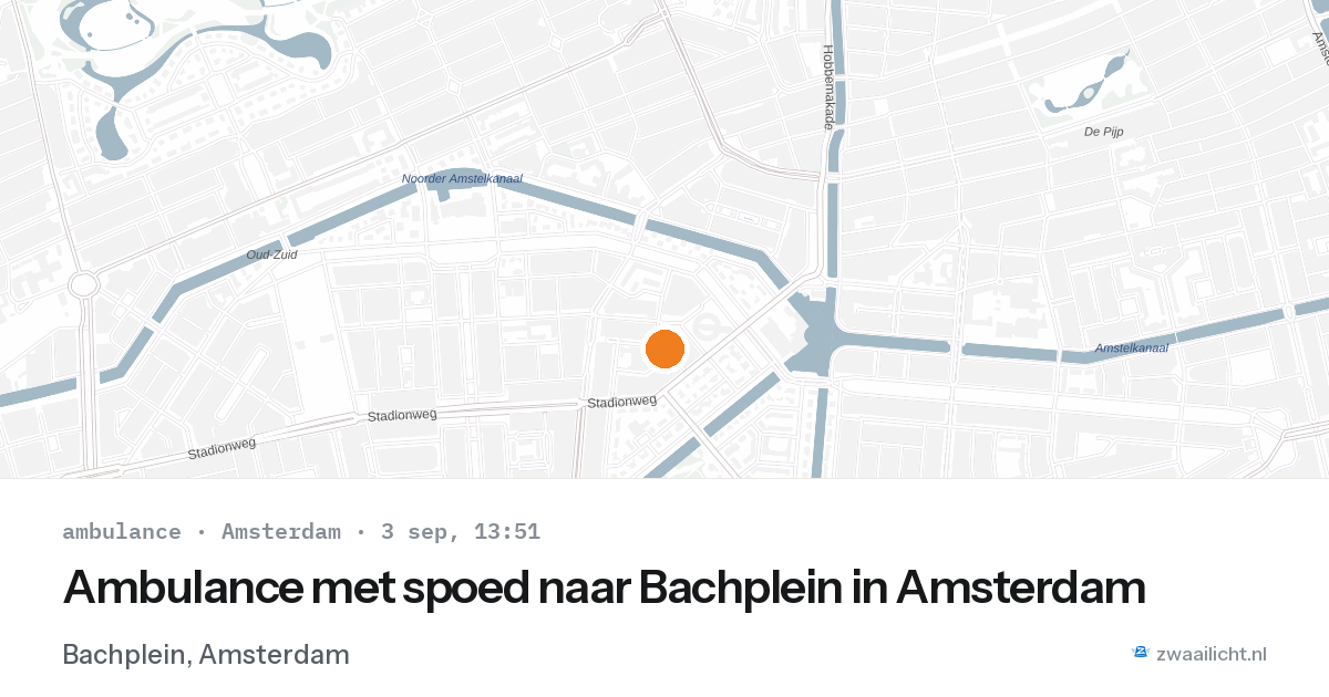 Ambulance met spoed naar Bachplein in Amsterdam — 3 sep 2026