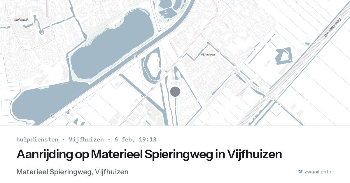 Aanrijding op Materieel Spieringweg in Vijfhuizen — 6 feb 2026