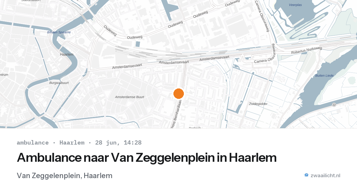 Ambulance naar Van Zeggelenplein in Haarlem — 28 jun 2026
