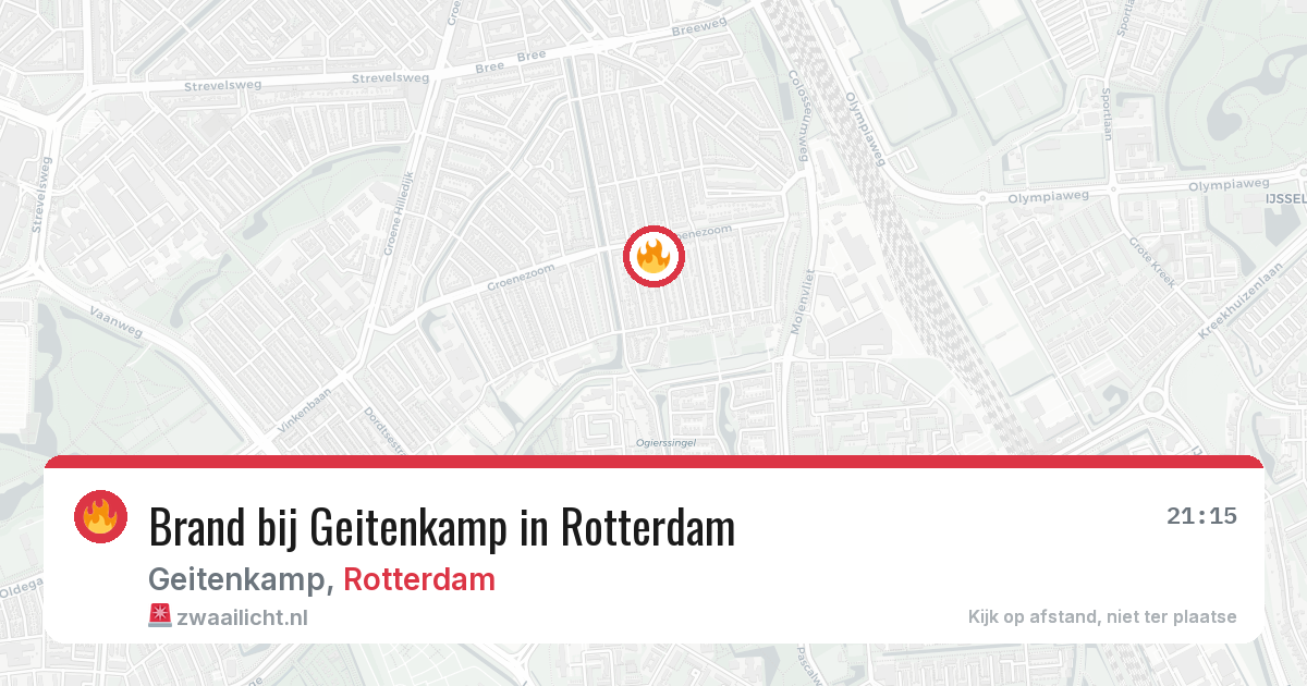 Brand bij Geitenkamp in Rotterdam — 24 jul 2026