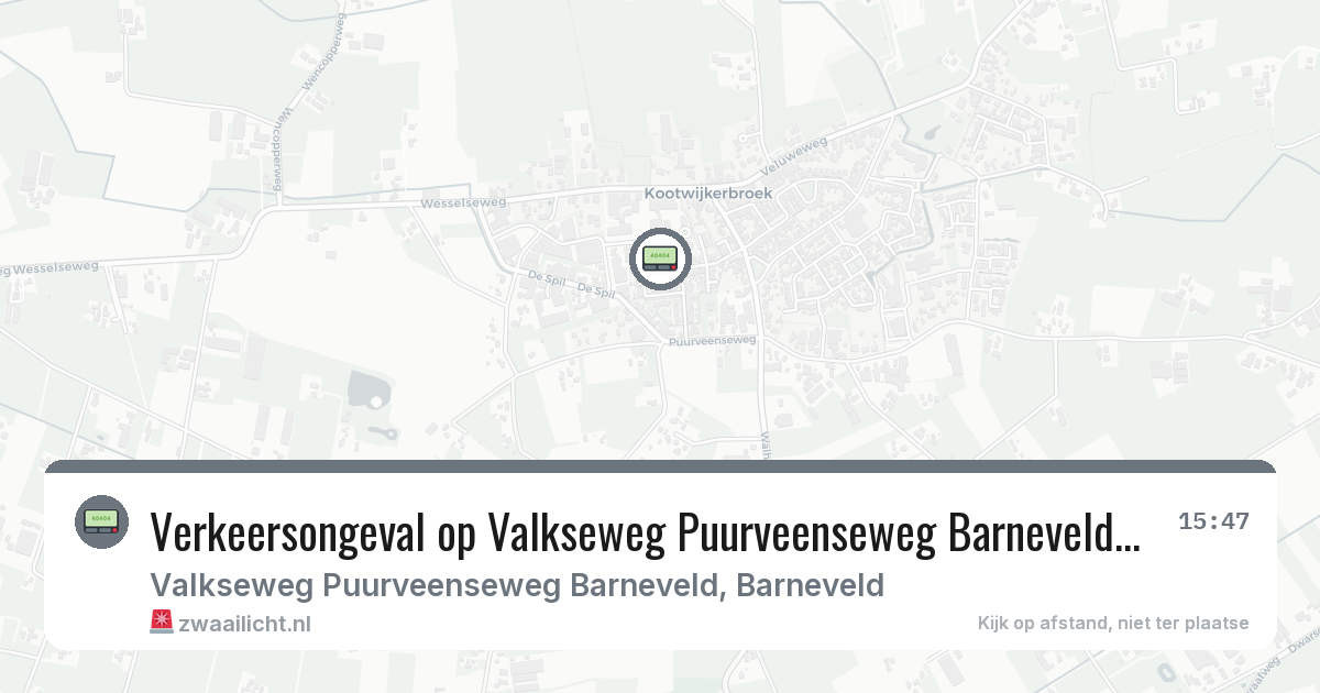 Verkeersongeval op Valkseweg Puurveenseweg Barneveld in Barneveld — 2 mrt 2026
