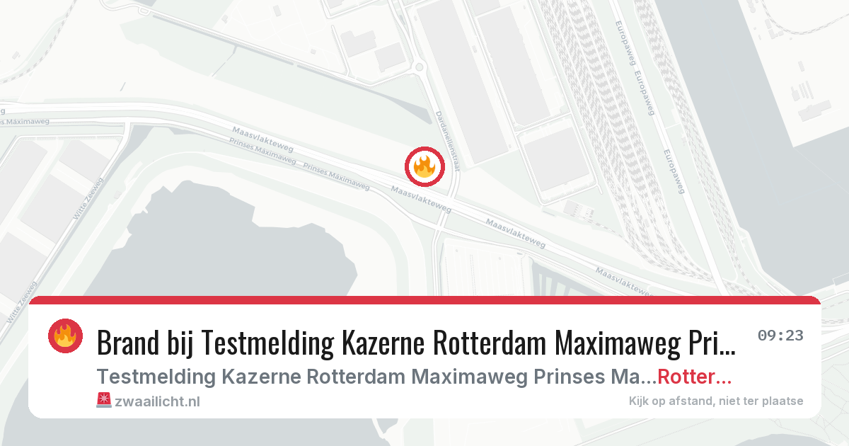 Brand bij Testmelding Kazerne Rotterdam Maximaweg Prinses Maximaweg in Rotterdam — 10 jun 2026