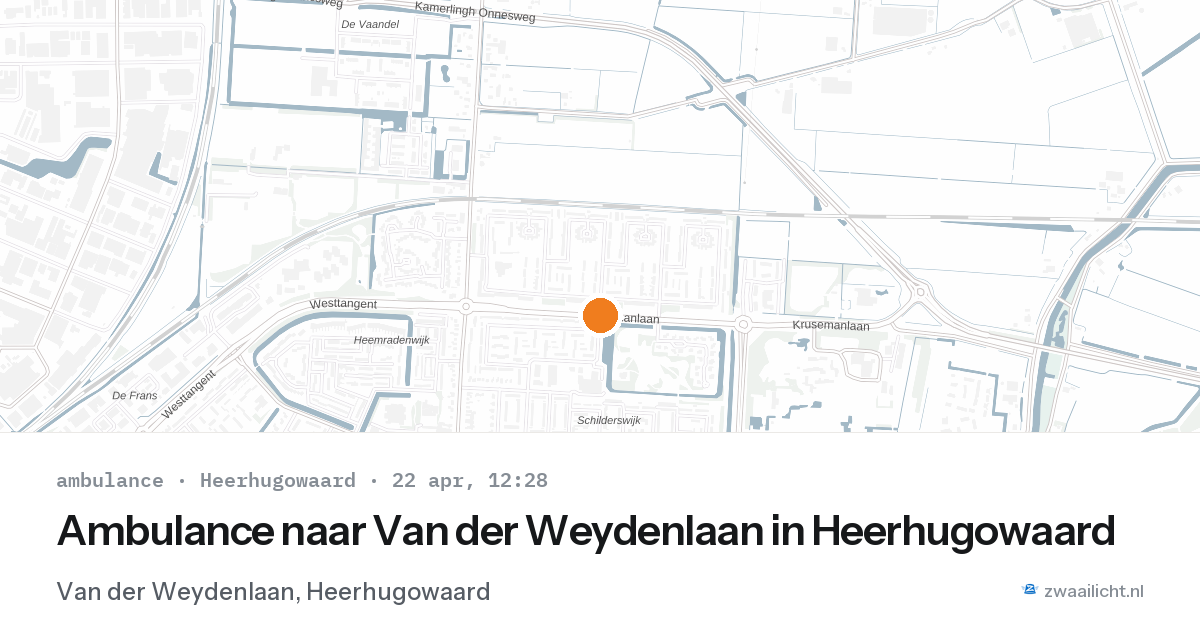 Ambulance naar Van der Weydenlaan in Heerhugowaard — 22 apr 2026