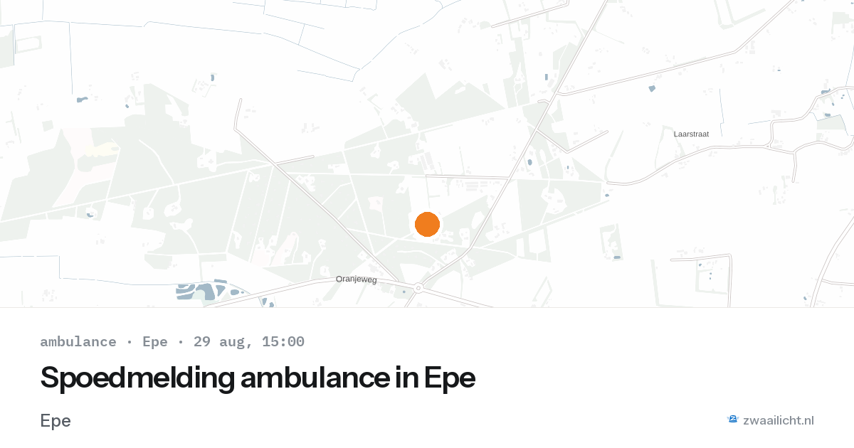 Spoedmelding ambulance in Epe — 29 aug 2026