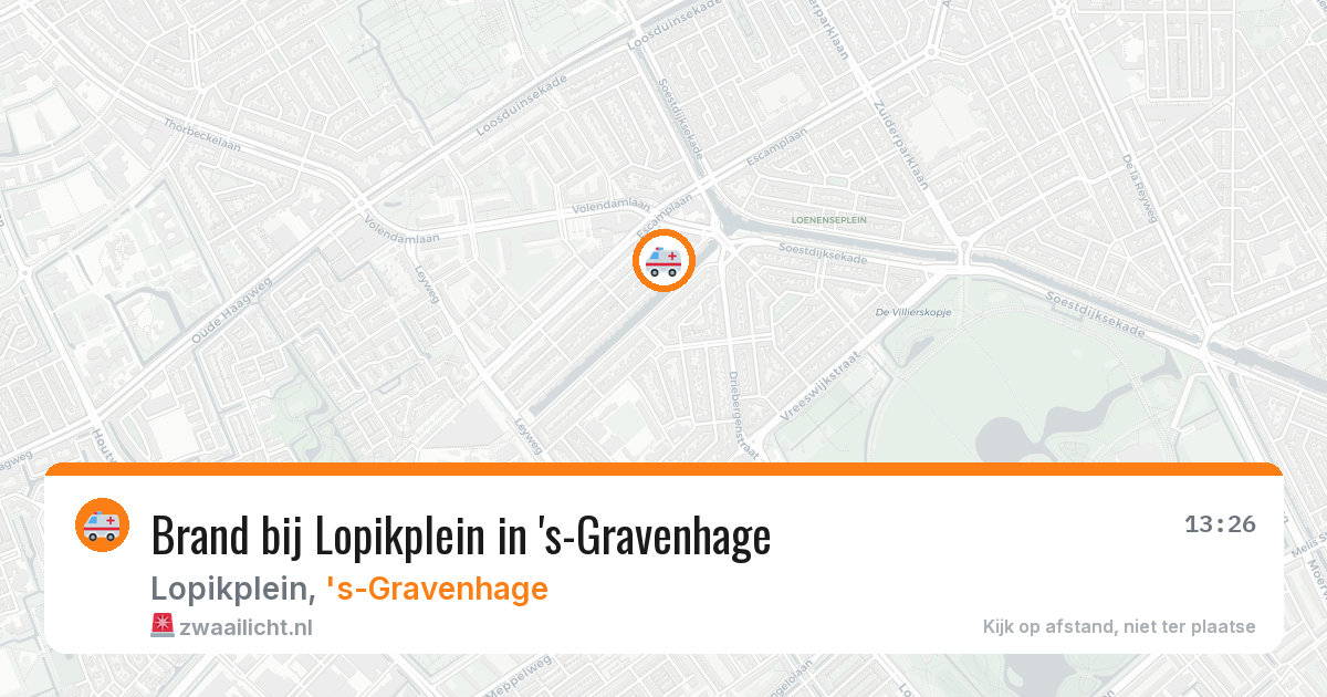 Brand bij Lopikplein in 's-Gravenhage — 30 jul 2026