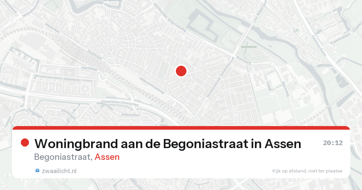 Woningbrand aan de Begoniastraat in Assen — 31 jan 2026