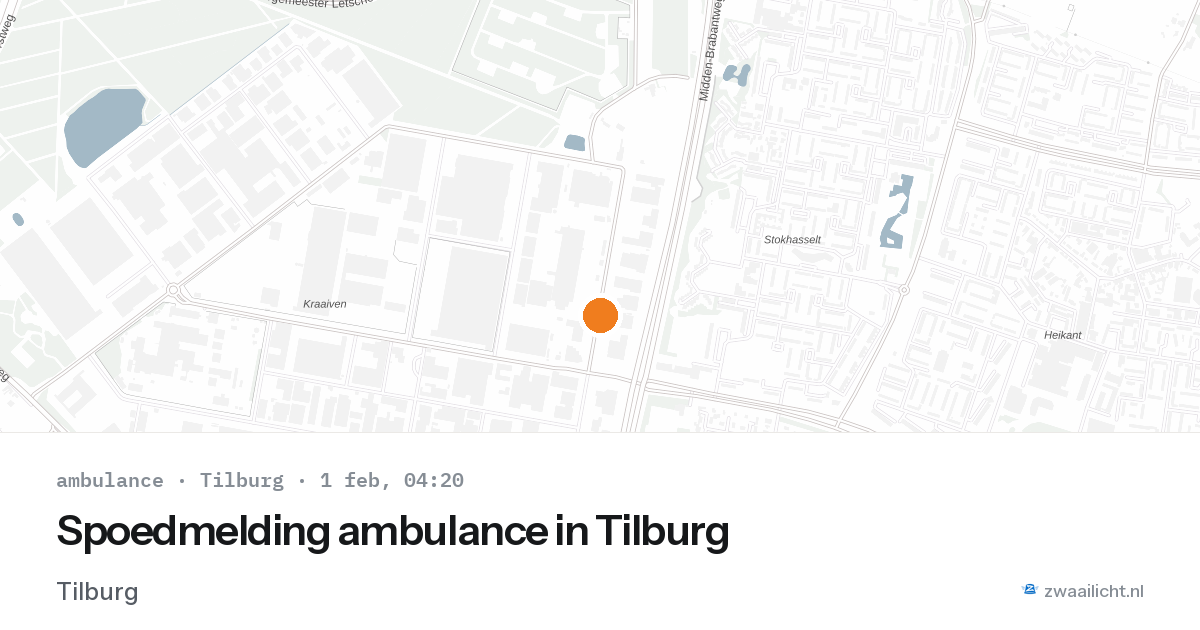 Spoedmelding ambulance in Tilburg — 1 feb 2026