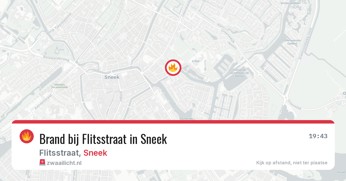 Brand bij Flitsstraat in Sneek — 11 jul 2026