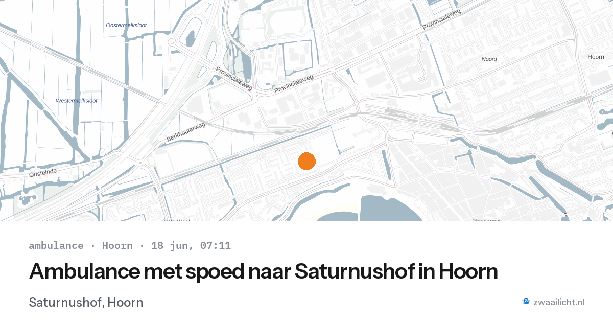 Ambulance met spoed naar Saturnushof in Hoorn — 18 jun 2026