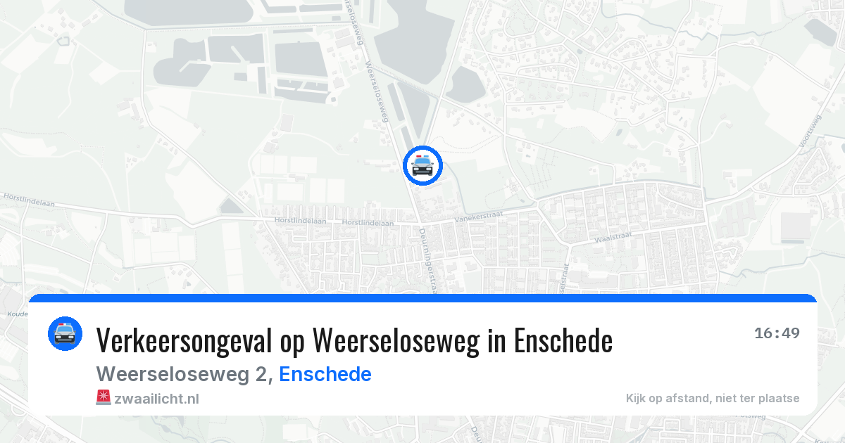 Verkeersongeval op Weerseloseweg in Enschede — 19 feb 2026