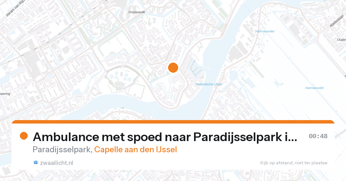Ambulance met spoed naar Paradijsselpark in Capelle aan den IJssel — 27 aug 2026