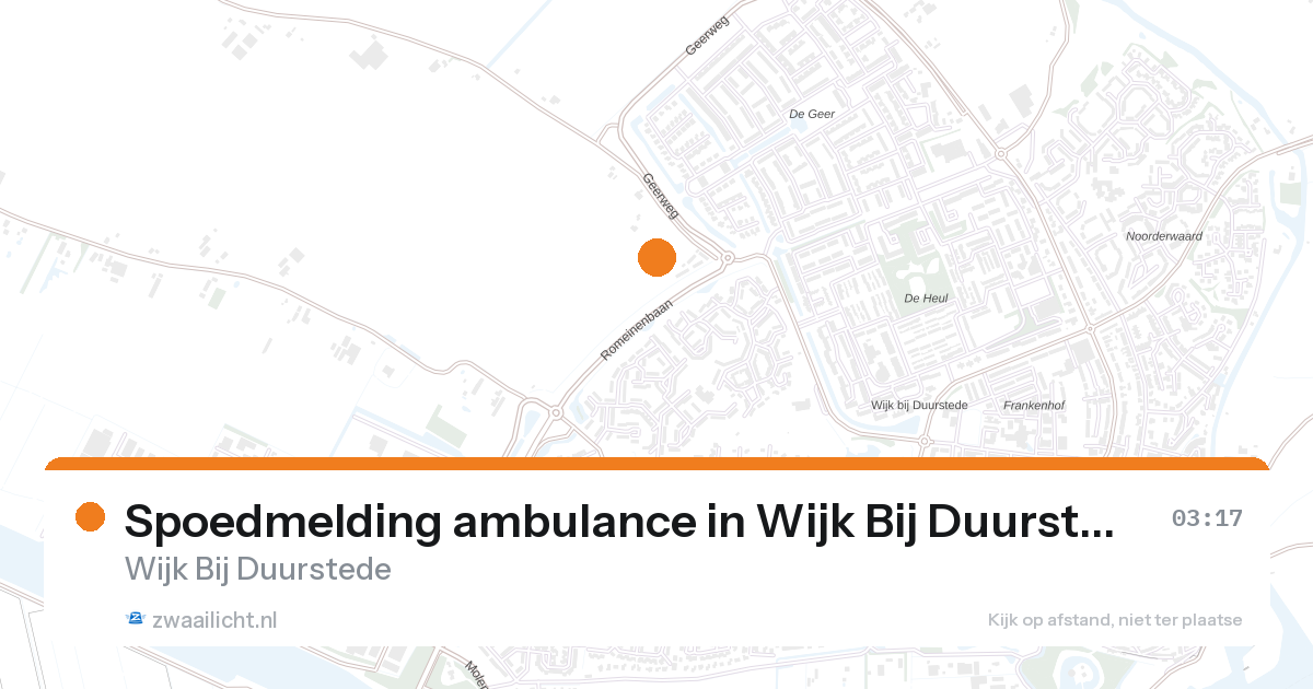 Spoedmelding ambulance in Wijk Bij Duurstede — 1 feb 2026